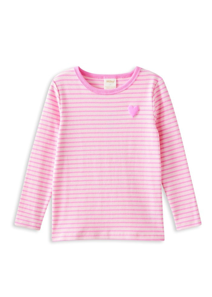 Tickled Pink Stripe Tee - Blush Pink