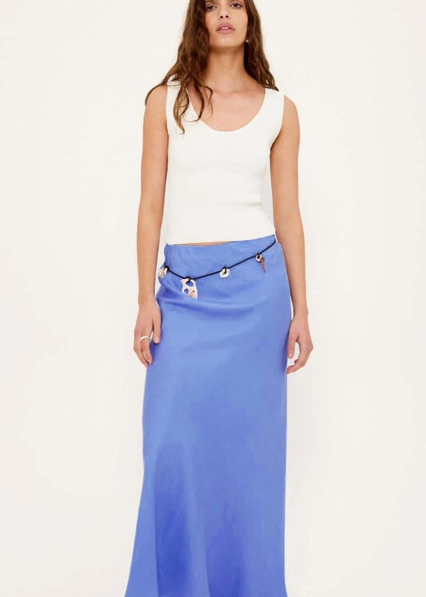 Azzurra Linen Bias Maxi Skirt - Jacaranda