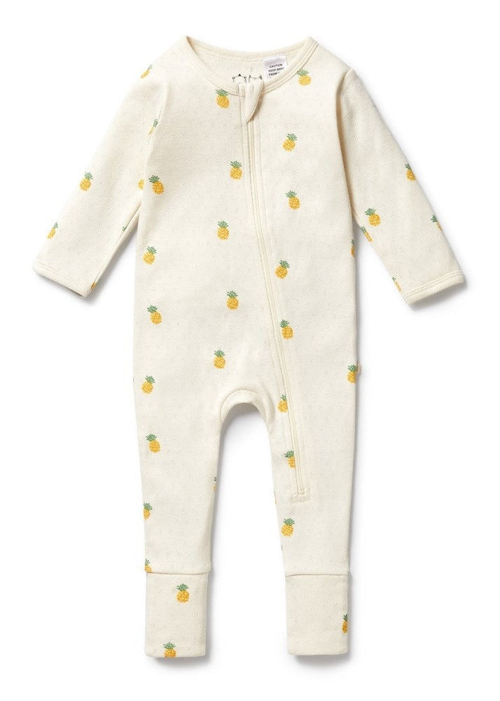 Piney Pals Organic Pointelle Zipsuit with Feet