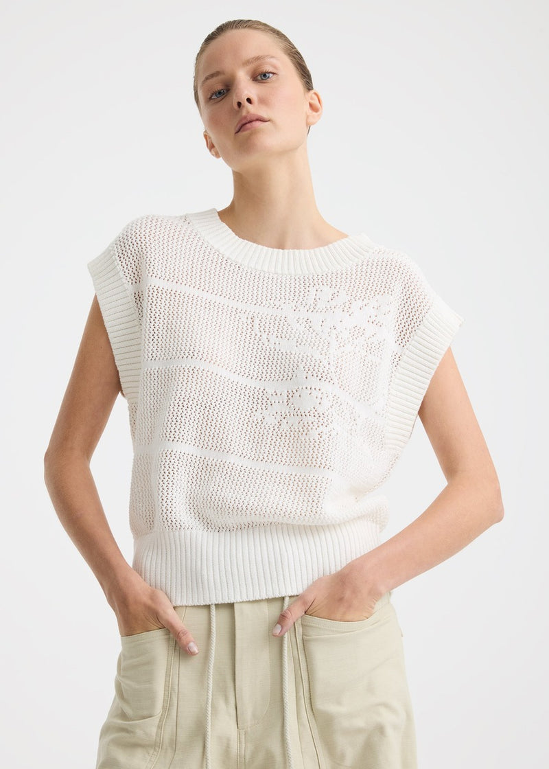 Elira Knit Vest - White