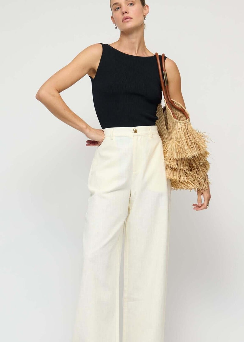 Vera Wide Leg Pants - Vanilla