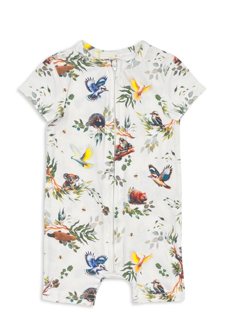 Gumnut Zip Romper - Off White