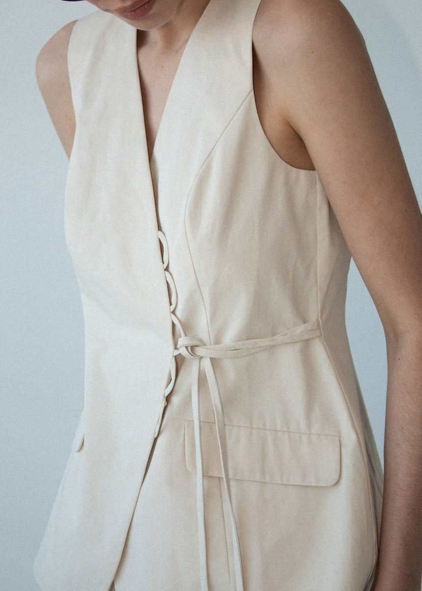 Willow Loop Detail Vest - Stone