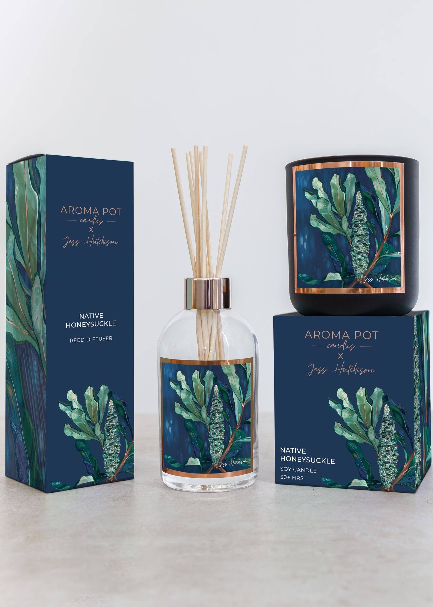 Australian artist soy candle | Native Honeysuckle | 50+hrs
