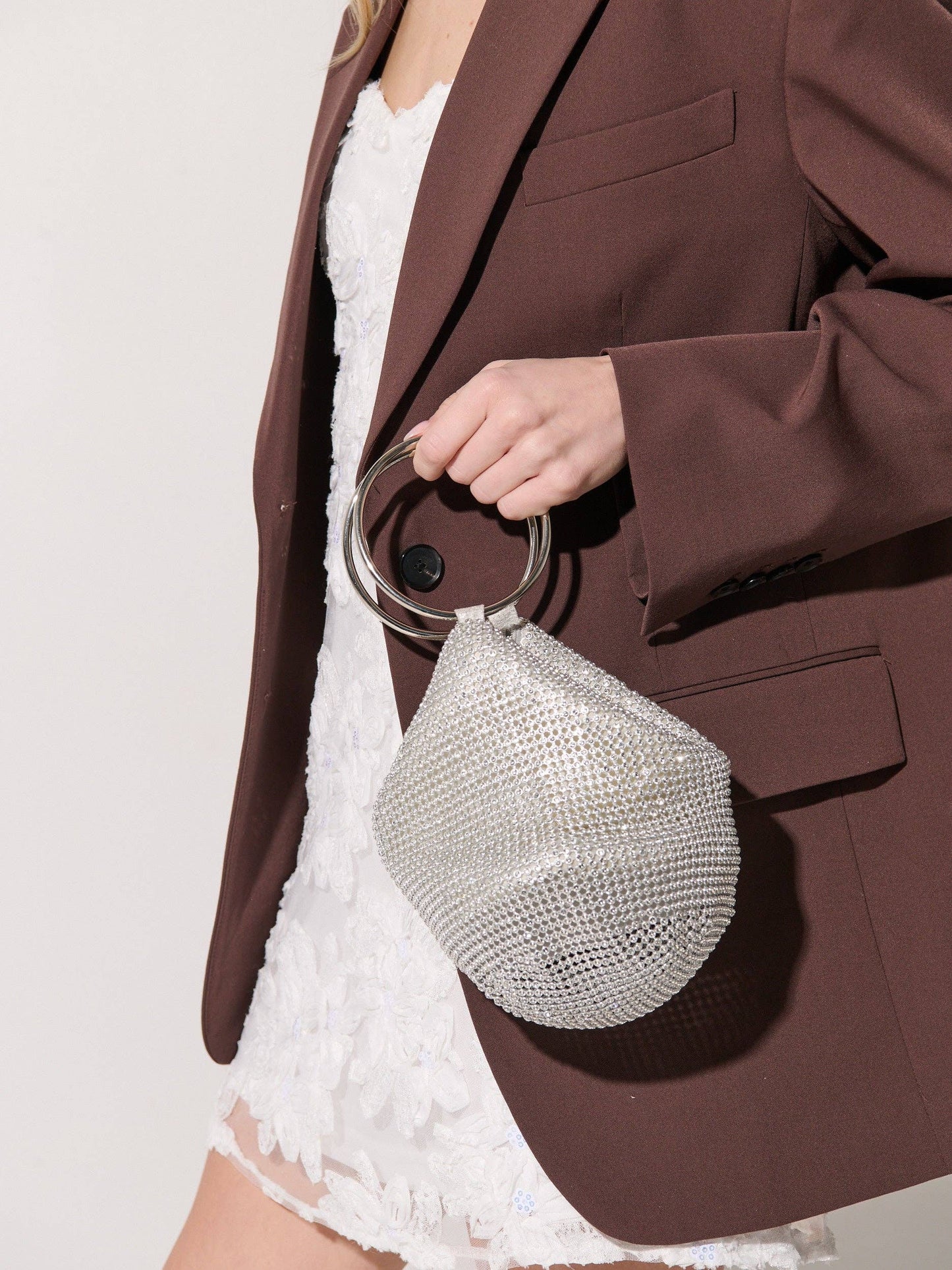 Angels Whisper Accessories - Jada Glomesh Evening Bag in Silver