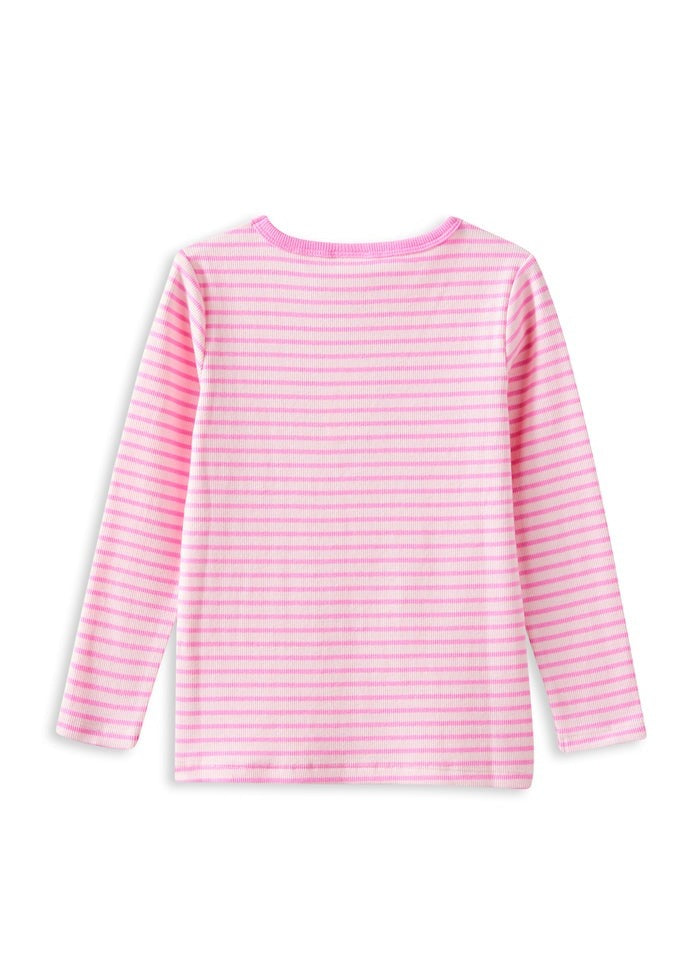Tickled Pink Stripe Tee - Blush Pink