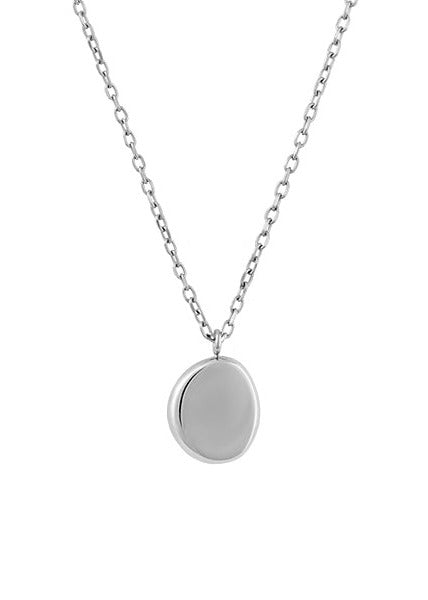 Small Pebble Pendant Necklace - Gold