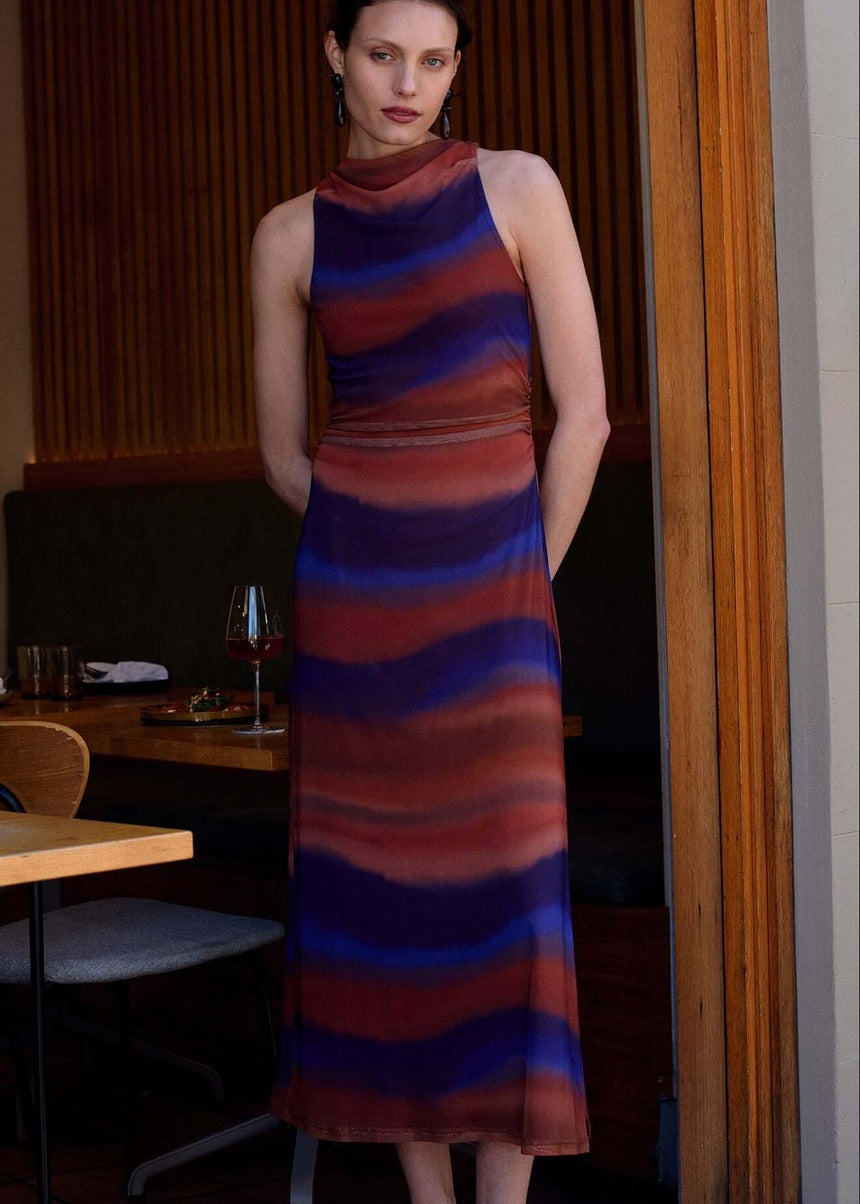 Vista Mesh Midi Dress - Ombre