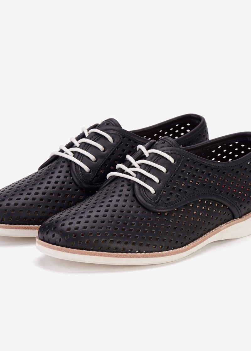 Derby Punch Shoes - Black