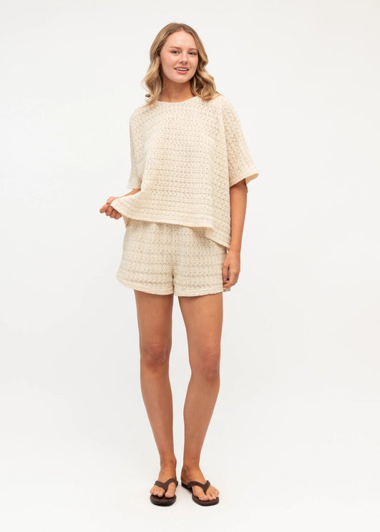 Lillian Knit Poncho - Natural
