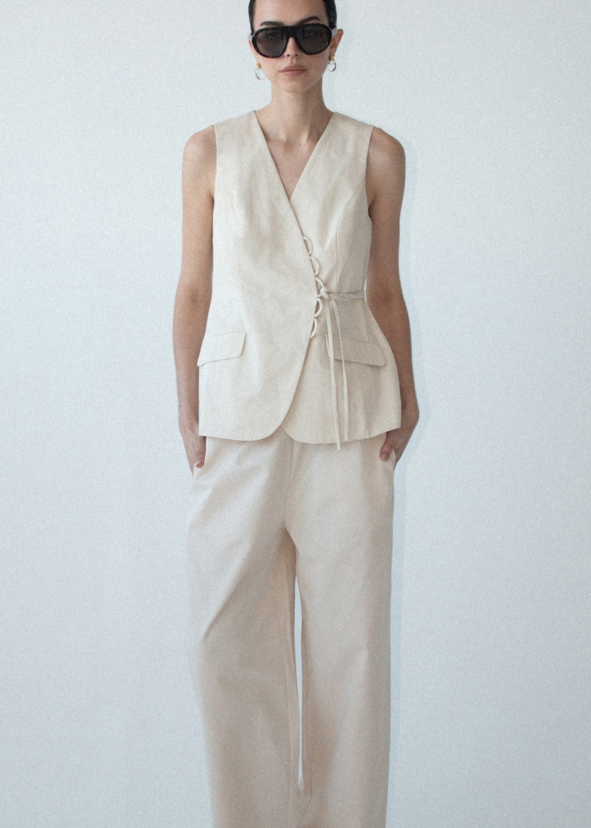 Willow Loop Detail Vest - Stone