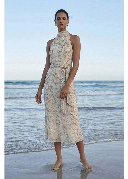 Staple the Label Eva Halter Midi Dress in Abstract Spot