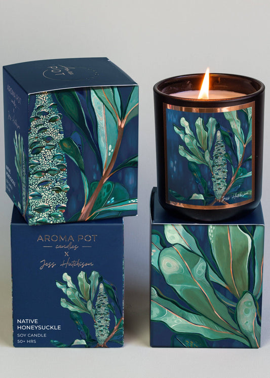 Australian artist soy candle | Native Honeysuckle | 50+hrs