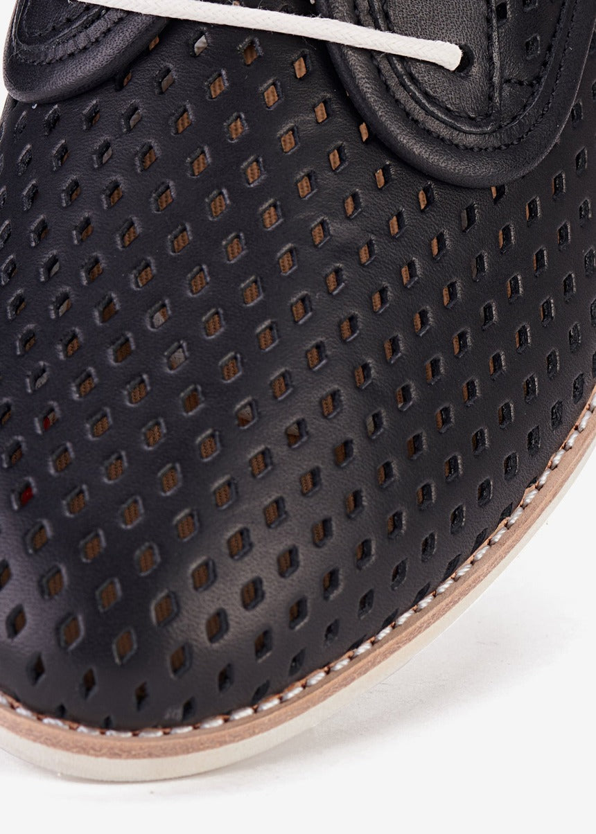 Derby Punch Shoes - Black