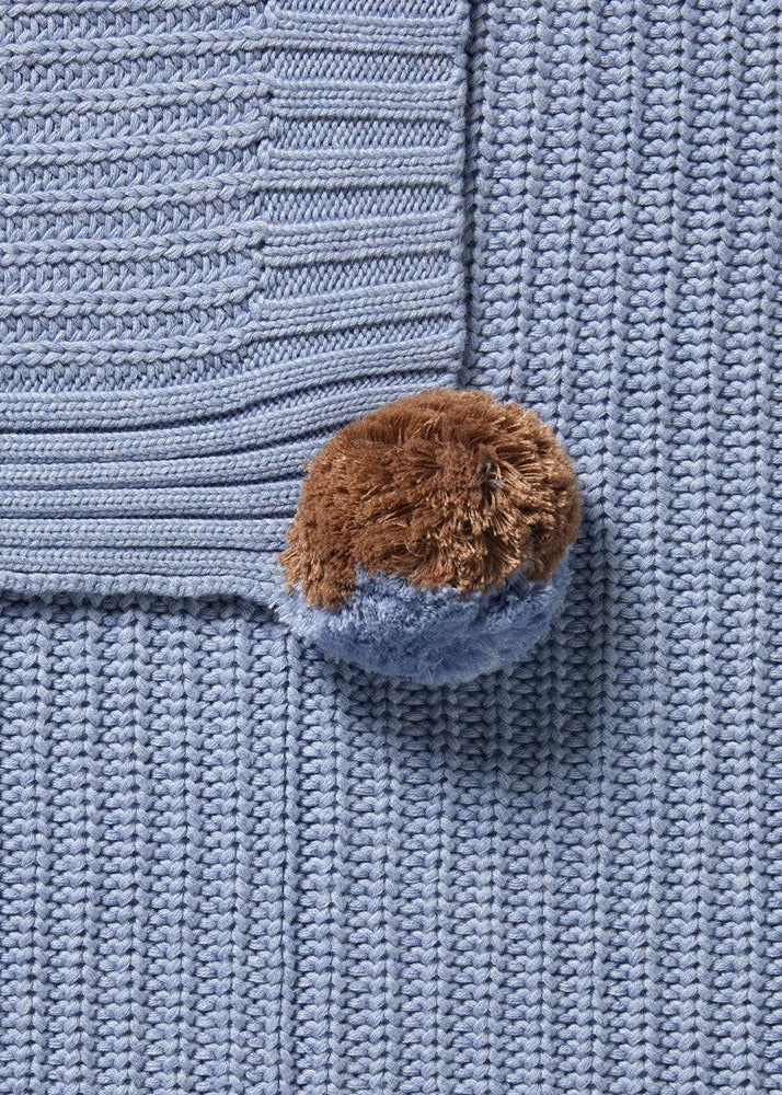 Blue Speckle Organic Knitted Blanket