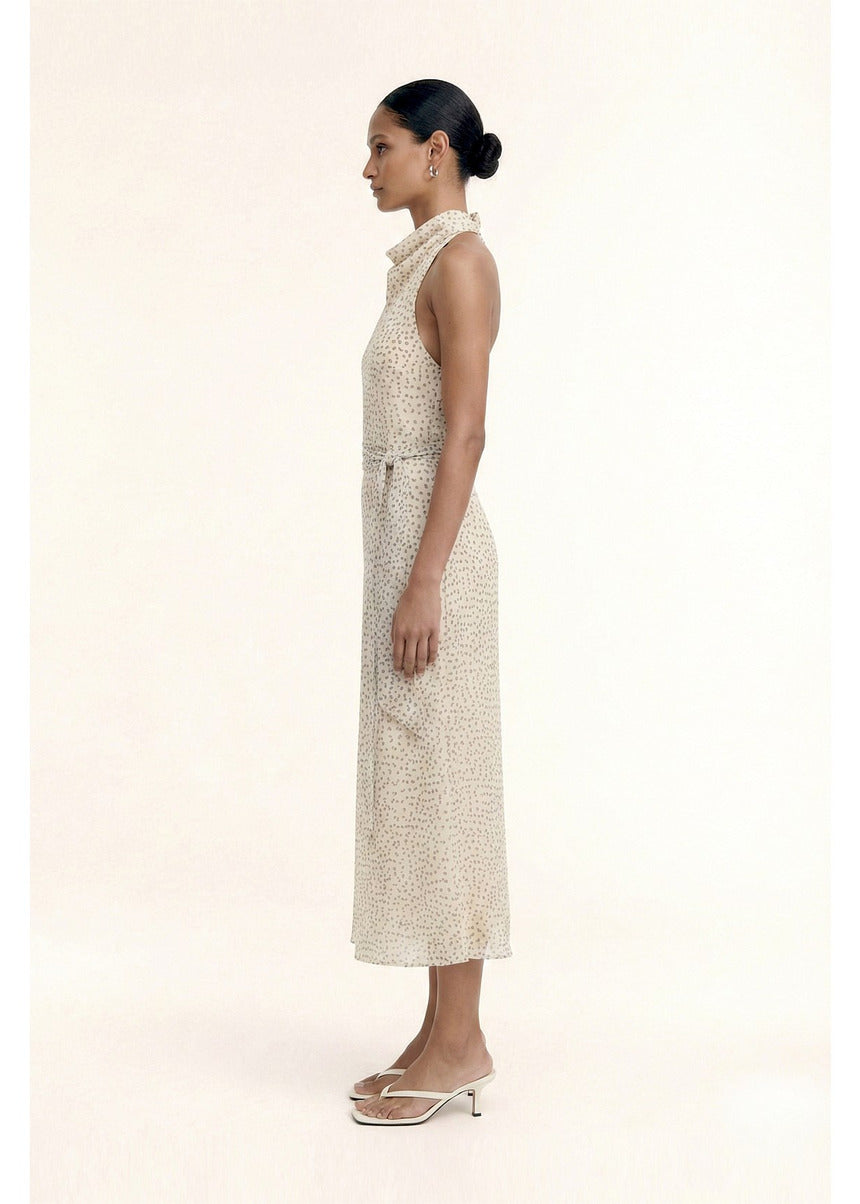 Staple the Label Eva Halter Midi Dress in Abstract Spot