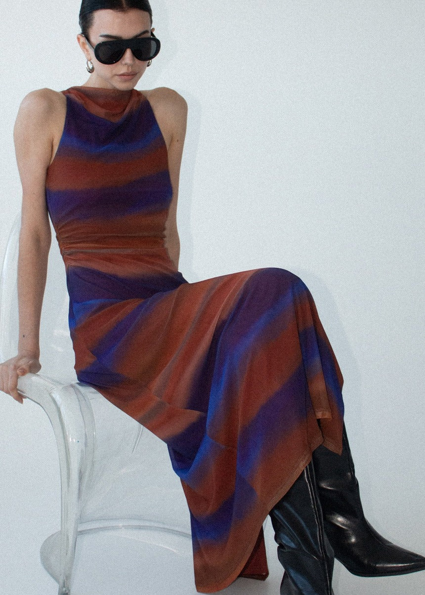 Vista Mesh Midi Dress - Ombre