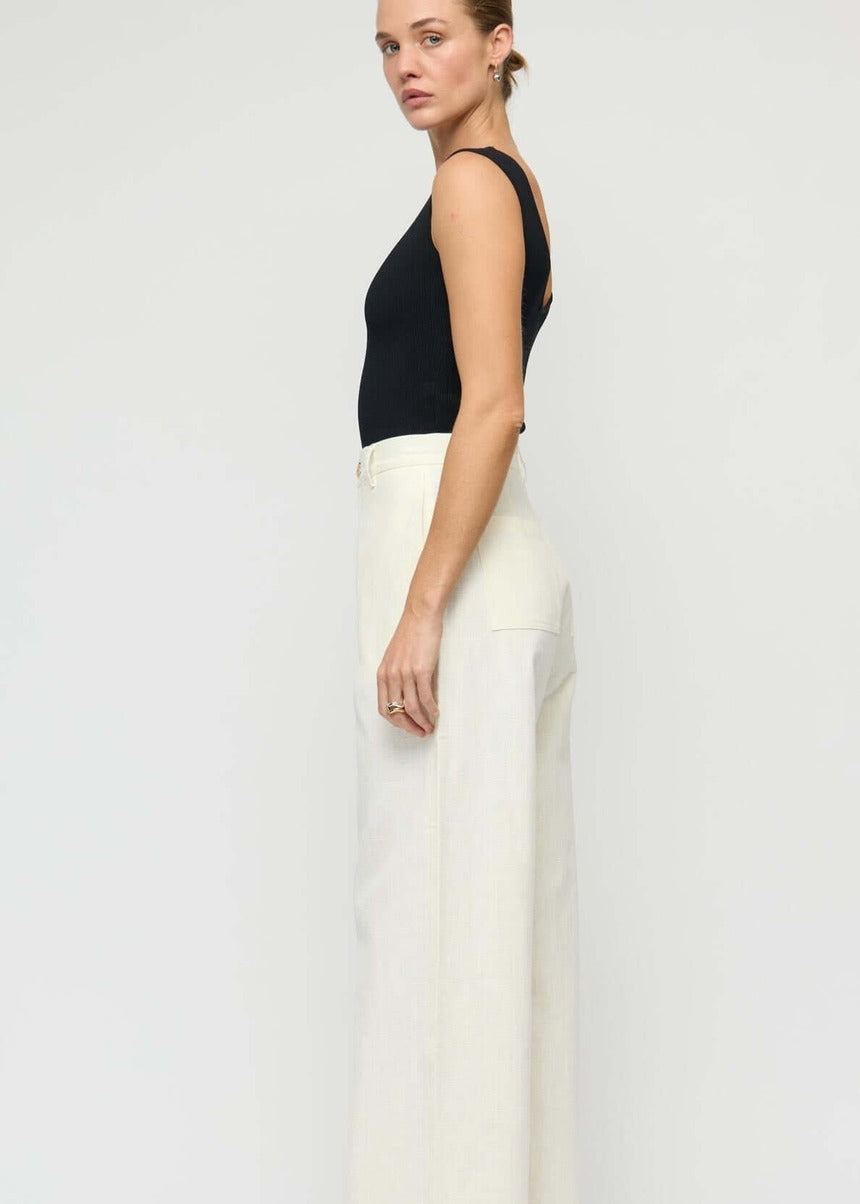 Vera Wide Leg Pants - Vanilla
