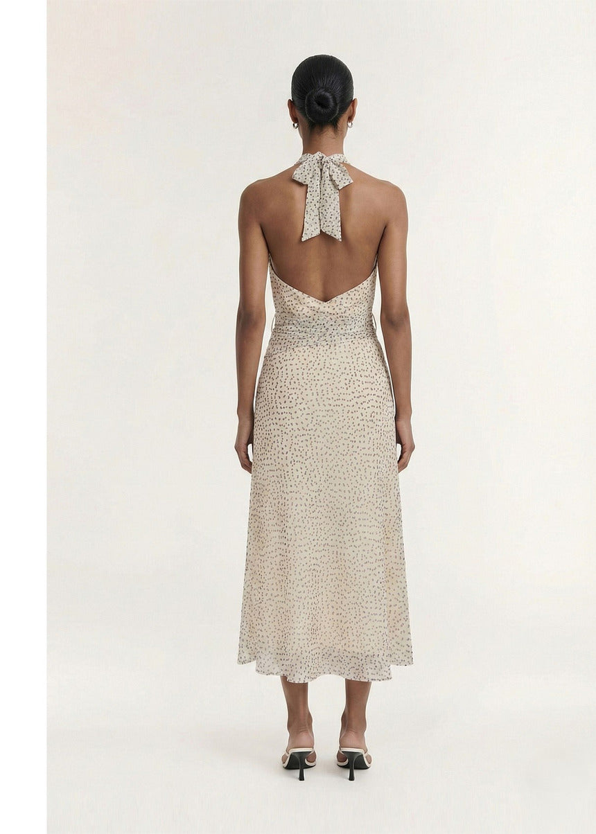 Staple the Label Eva Halter Midi Dress in Abstract Spot