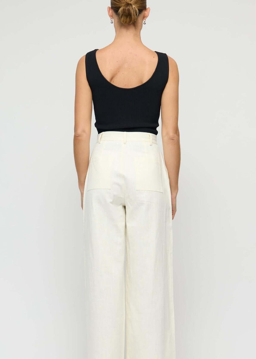 Vera Wide Leg Pants - Vanilla