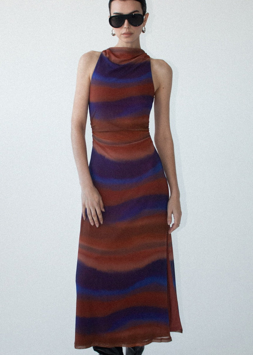 Vista Mesh Midi Dress - Ombre