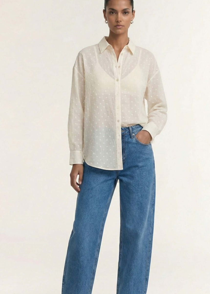 Etoile Oversized Shirt - Cream Spot