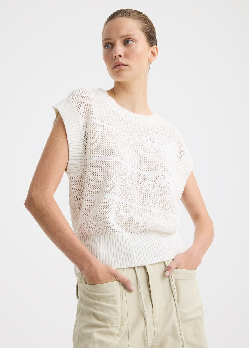 Elira Knit Vest - White