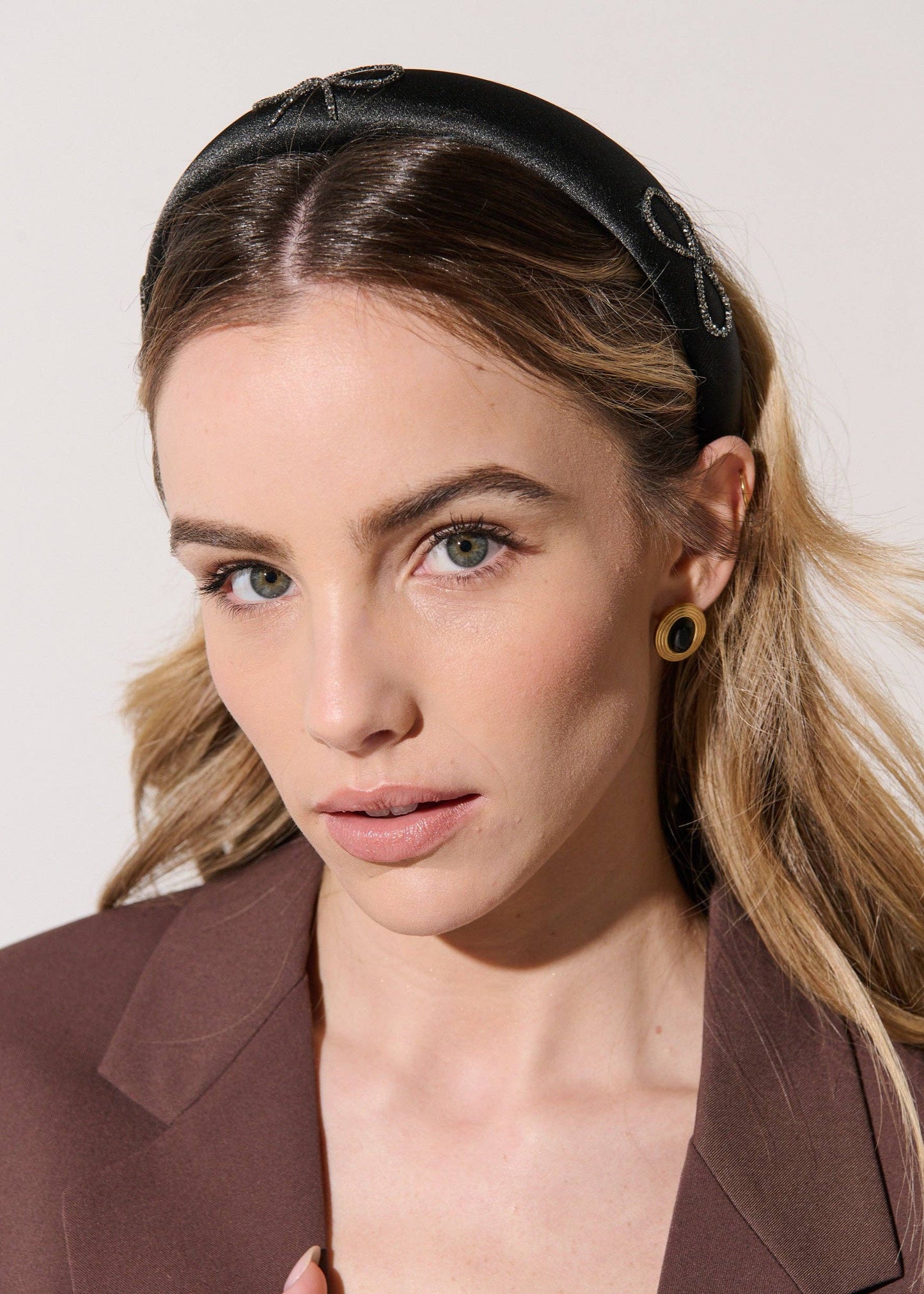 Black Diamante Bow Statement Headband