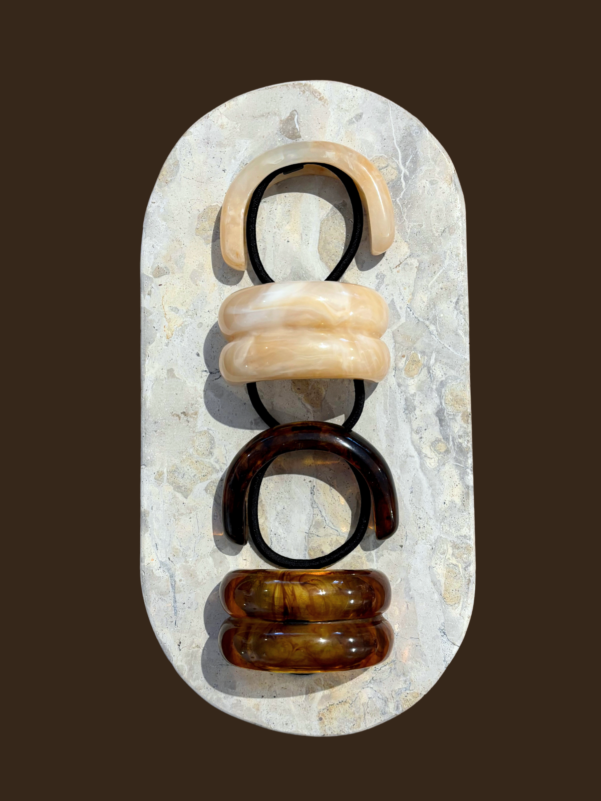 Double Crescent Hair Cuff Tie - Tortoise