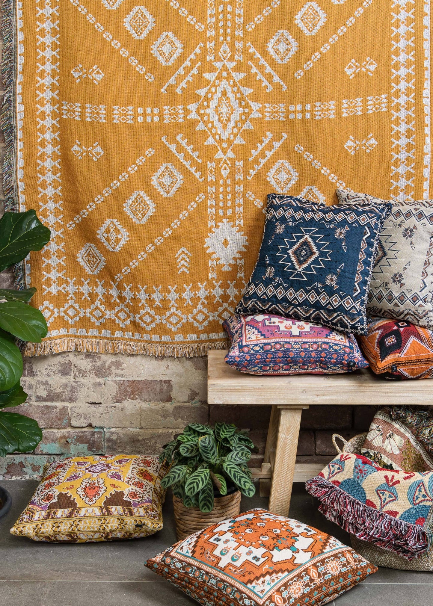 HENDEER - 'Good Day Sunshine' Woven Picnic Rug/Throw: Regular 130x160cm