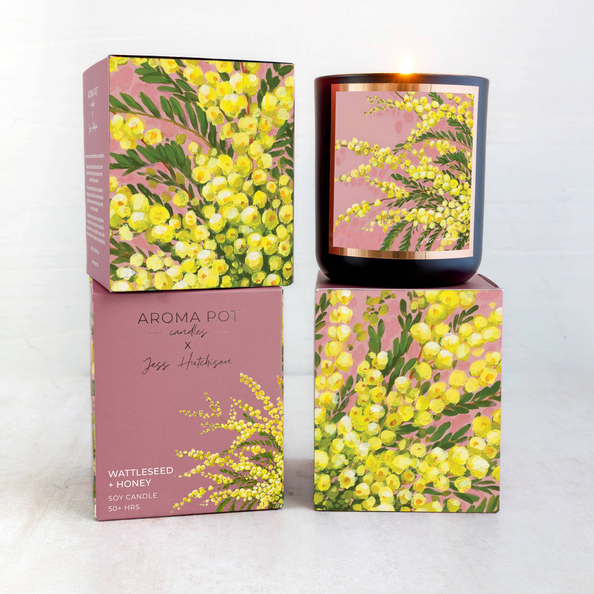 Aroma Pot - Australian artist soy candle | Wattleseed + Honey | 50+hrs