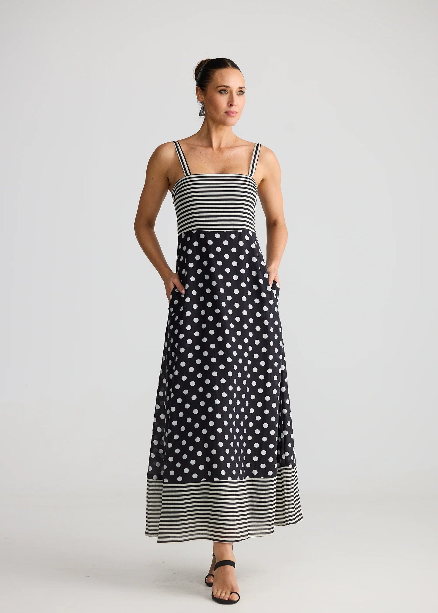 Grace Dress - Spot Stripe
