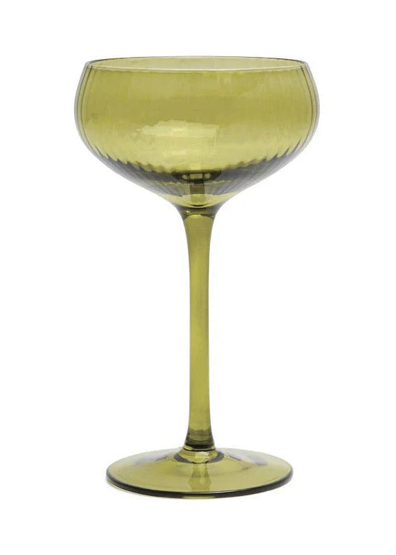 The Lou Coupe Glass - Set of 2 Olive