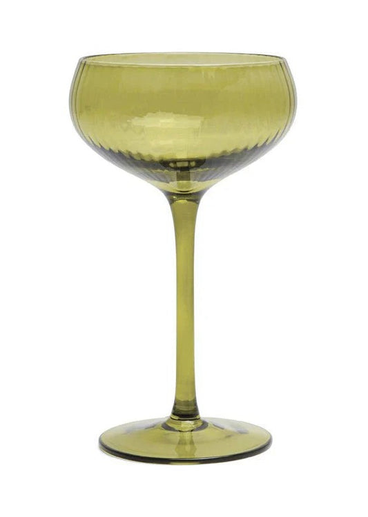 The Lou Coupe Glass - Set of 2 Olive
