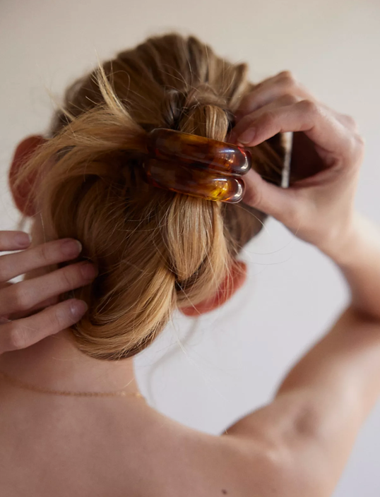 Double Crescent Hair Cuff Tie - Tortoise