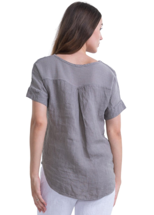 Elodie Linen Top - Fango