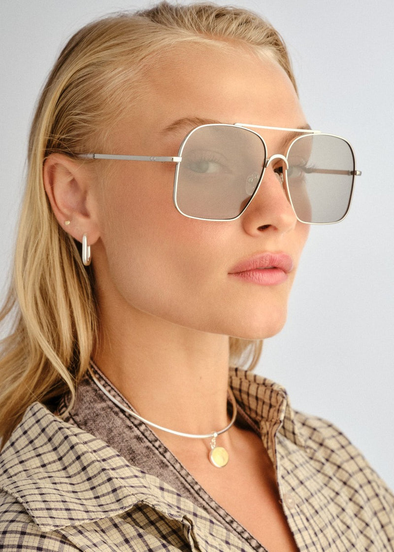 Civelle Sunglasses - Bright Silver / Crystal Clear