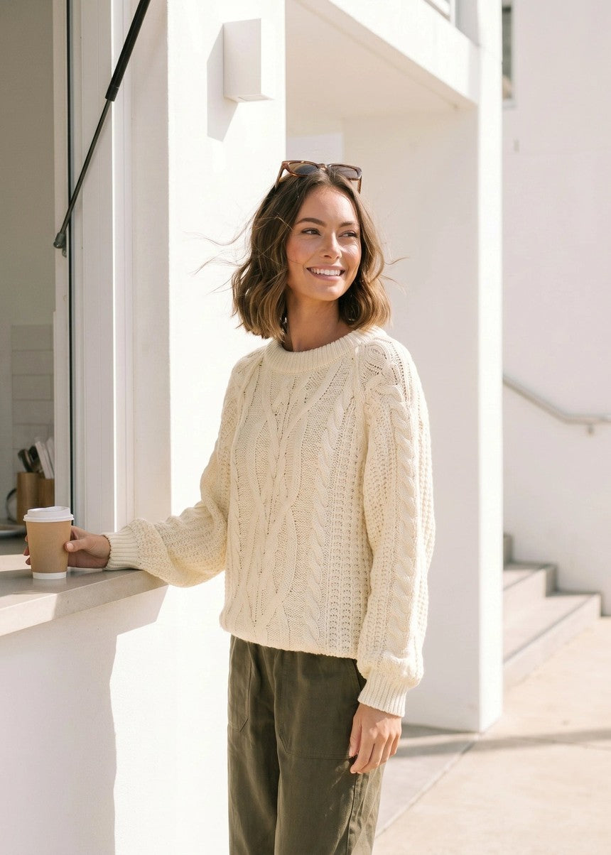 Lola Cable Knit - Cream