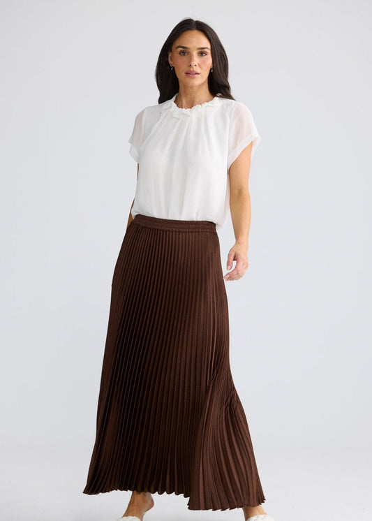 Alias Pleated Skirt - Chocolate