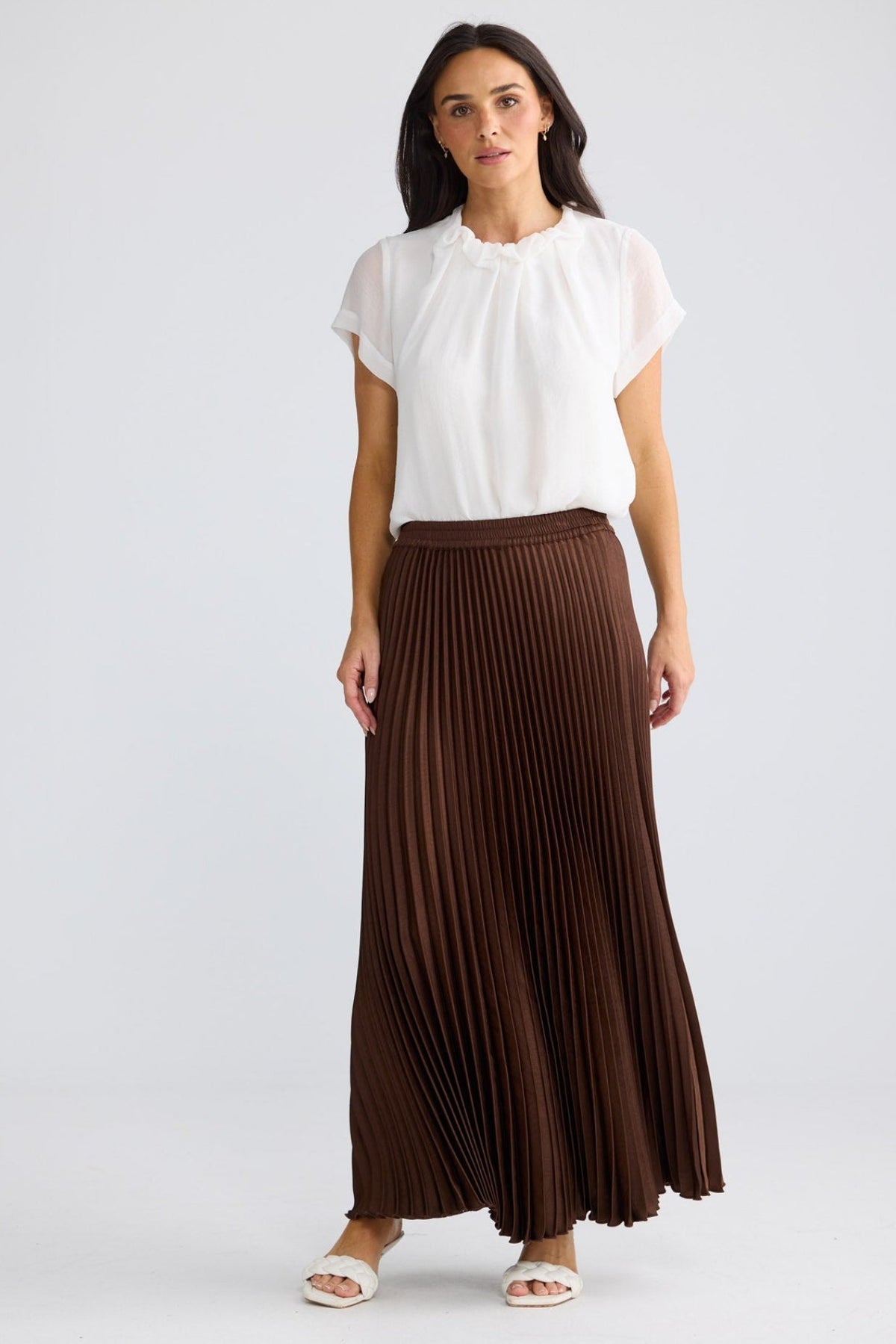 Alias Pleated Skirt - Chocolate
