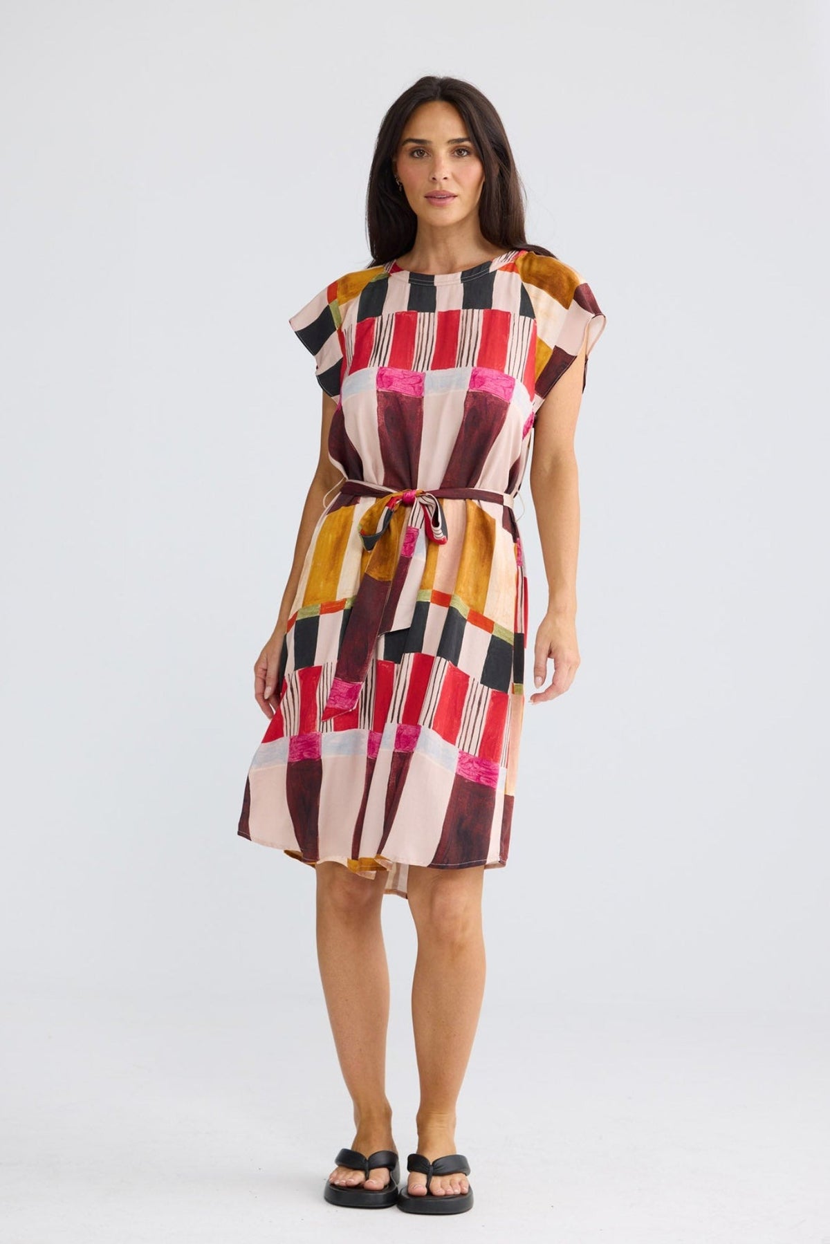 Boulevard Short Dress - Painterly Geo