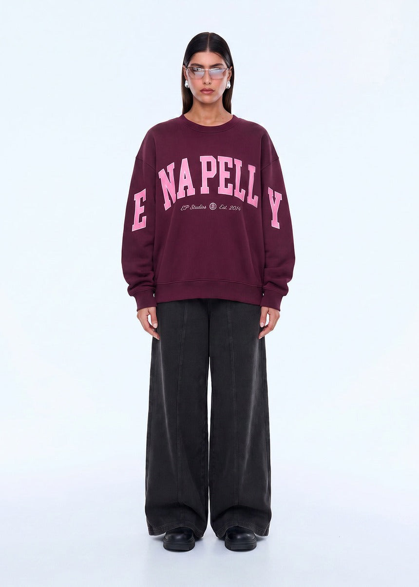 Mila Oversized Sweater - Deep Cherry Red