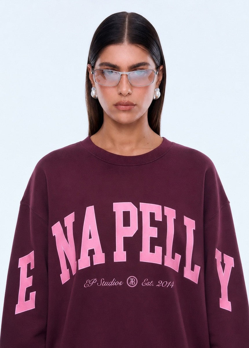 Mila Oversized Sweater - Deep Cherry Red