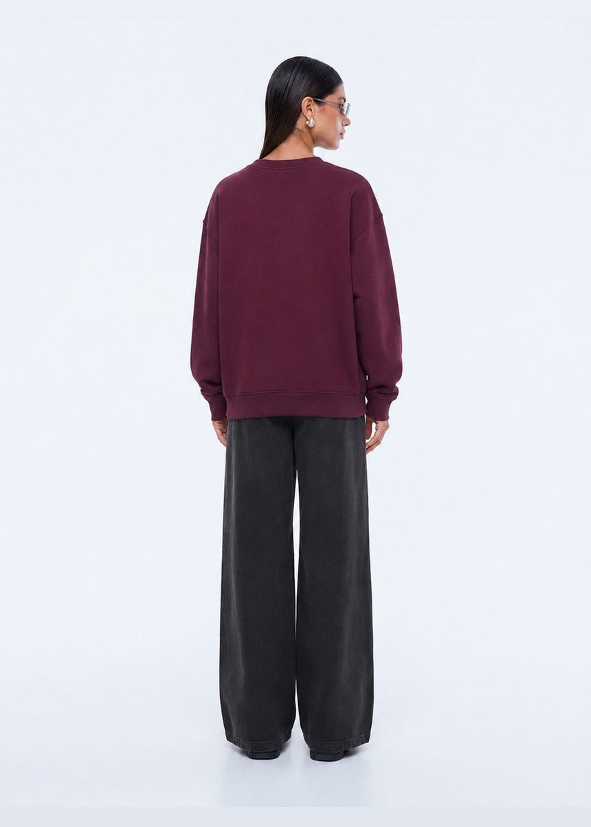 Mila Oversized Sweater - Deep Cherry Red