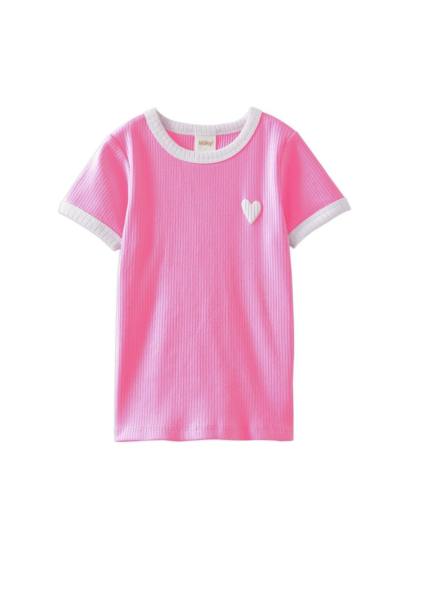 Bonbon Rib Tee - Pink