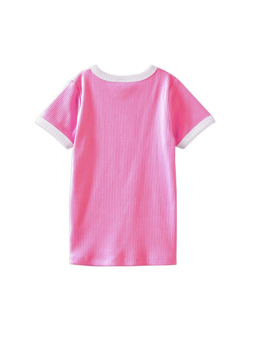 Bonbon Rib Tee - Pink