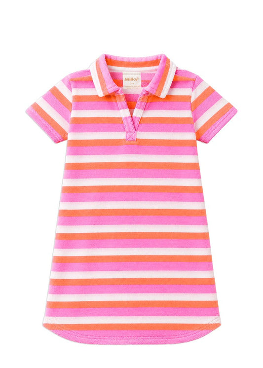 Day Dream Terry Towelling Dress - Multi Stripe