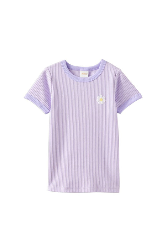 Lilac Mist Rib Tee - Lilac