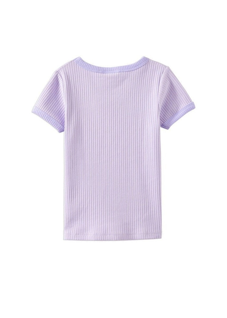 Lilac Mist Rib Tee - Lilac