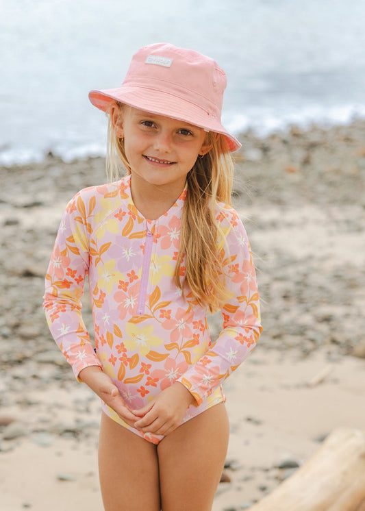 Long Sleeve Swimsuit - Hibiscus Daze